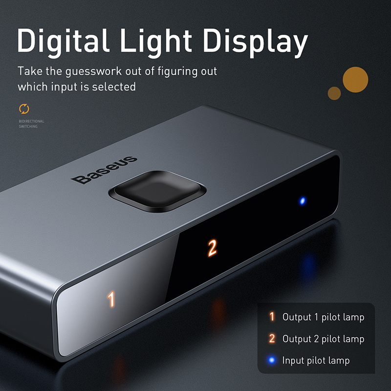 HDMI-коммутатор Baseus: адаптер 4K 60 Гц 1x2/2x1