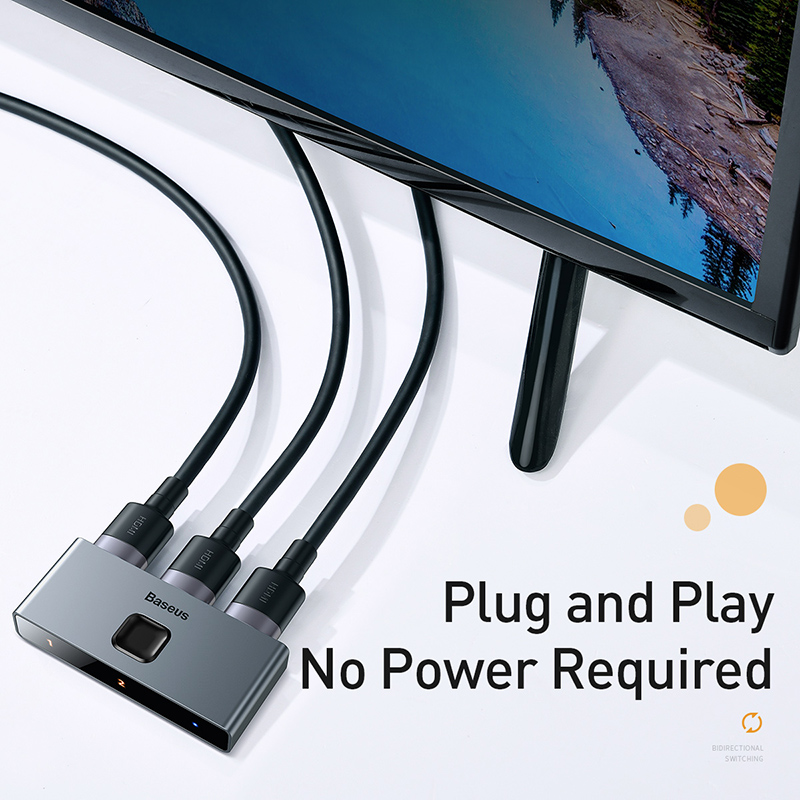 HDMI-коммутатор Baseus: адаптер 4K 60 Гц 1x2/2x1