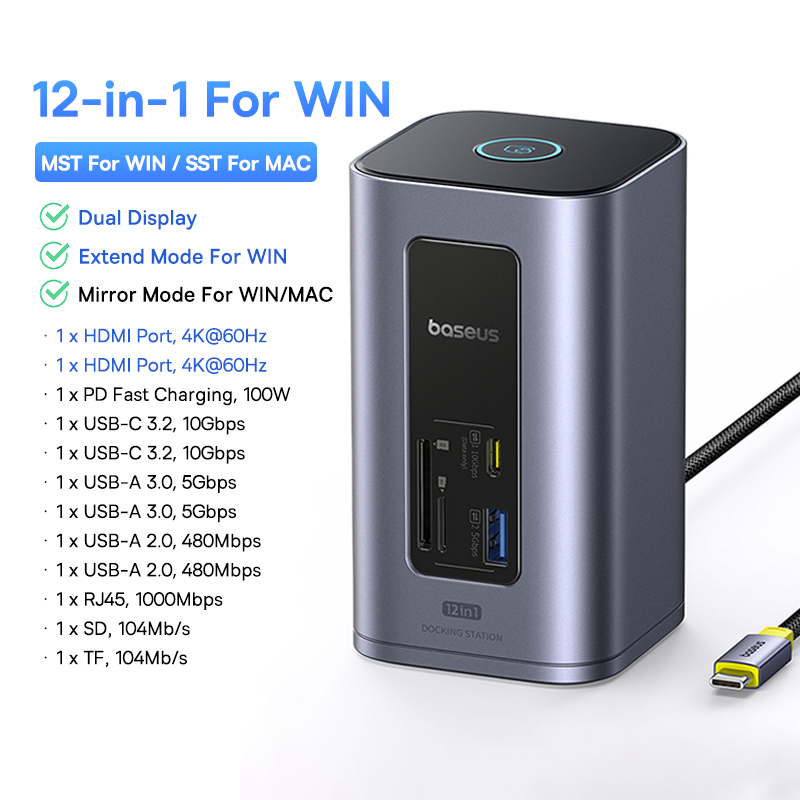 USB-C концентратор Baseus, док-станция 11-в-1