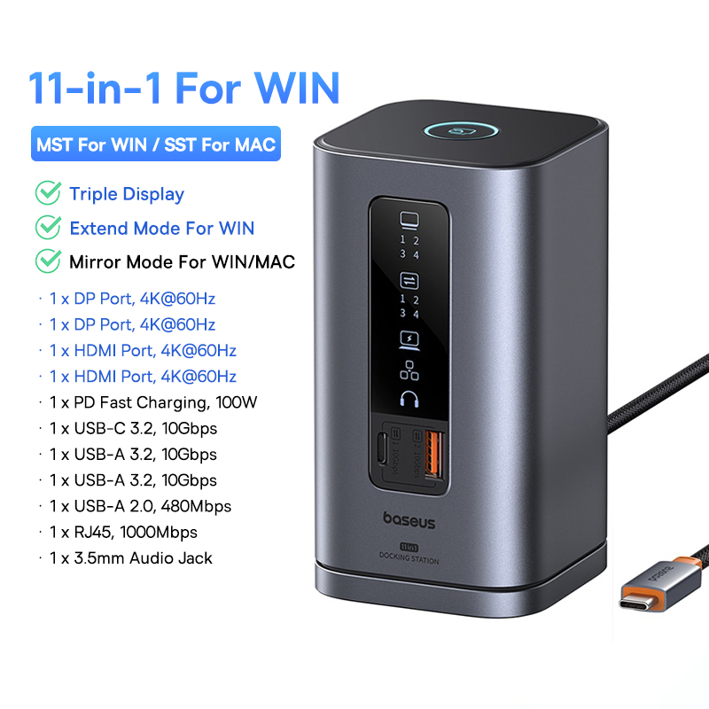 USB-C концентратор Baseus, док-станция 11-в-1