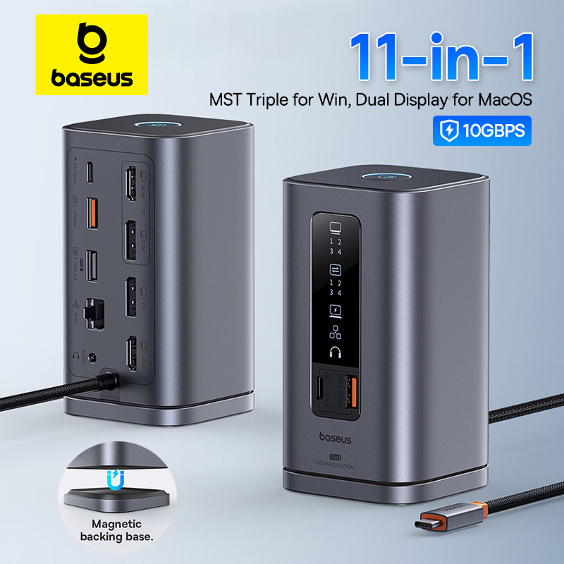 USB-C концентратор Baseus: док-станция для трех дисплеев