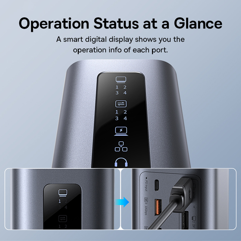 USB-C концентратор Baseus: док-станция для трех дисплеев