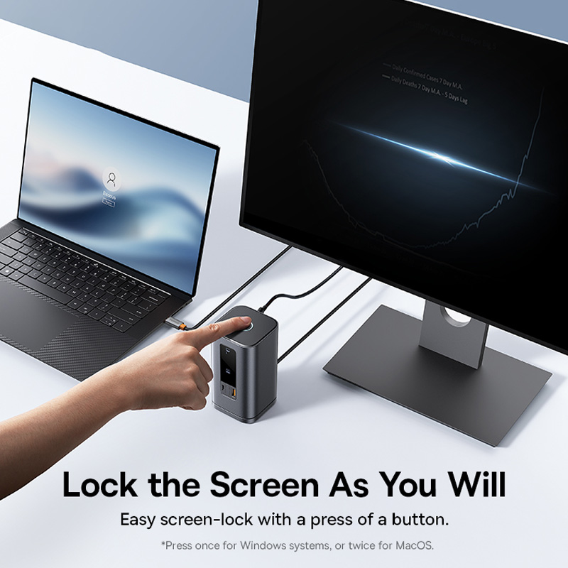 USB-C концентратор Baseus: док-станция для трех дисплеев