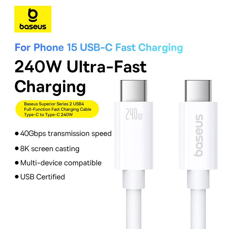 Кабель Baseus 240 Вт USB C для Macbook, iPhone