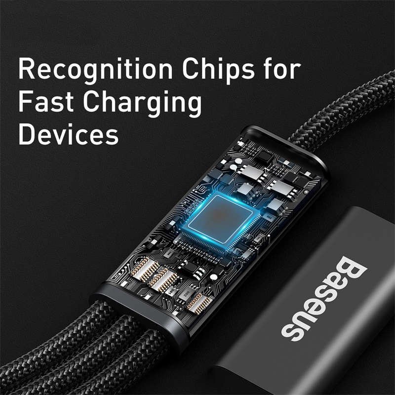 Кабель Baseus 3-в-1 USB C для быстрой зарядки мощностью 20 Вт