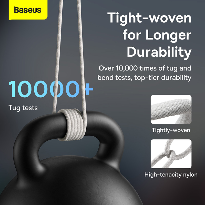 USB-C кабель Baseus — быстрая зарядка, прочный.