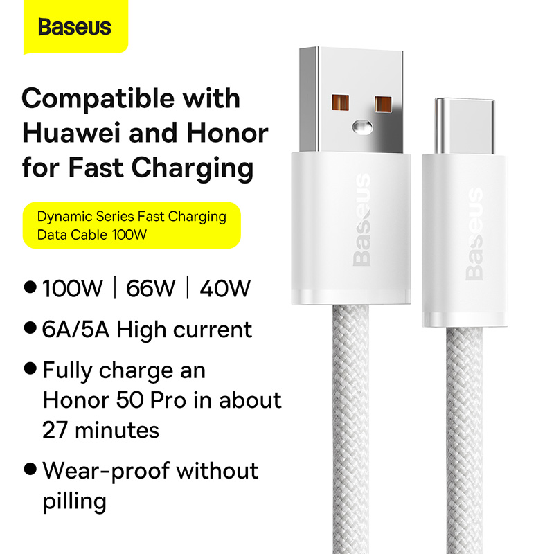 USB-C кабель Baseus — быстрая зарядка, прочный.