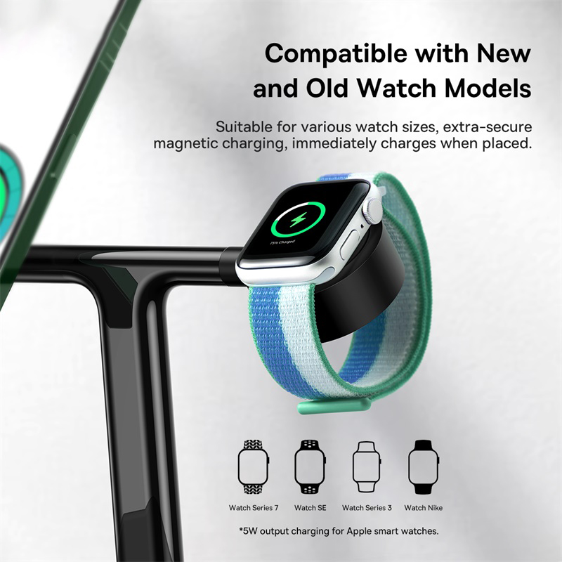 Беспроводная зарядная подставка Baseus 3-в-1 для iPhone и Watch