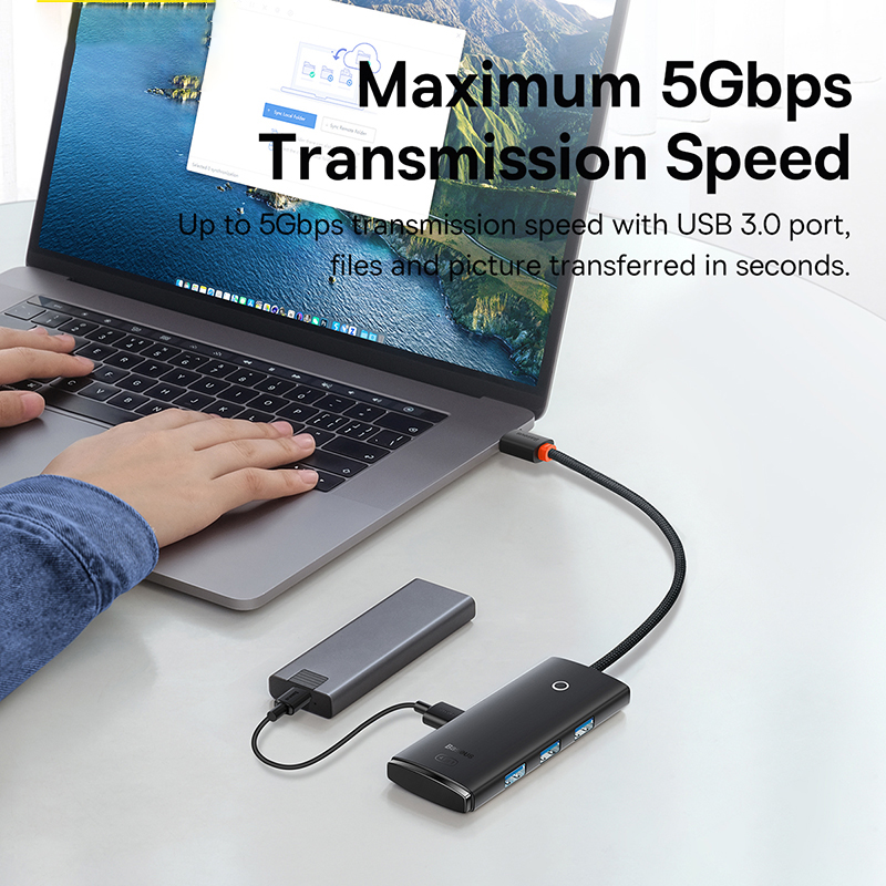 Адаптер-концентратор Baseus с 4 портами USB 3.0