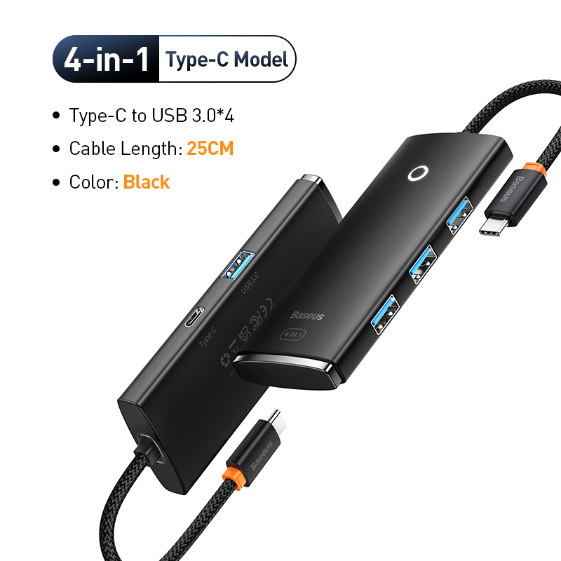 Адаптер-концентратор Baseus с 4 портами USB 3.0