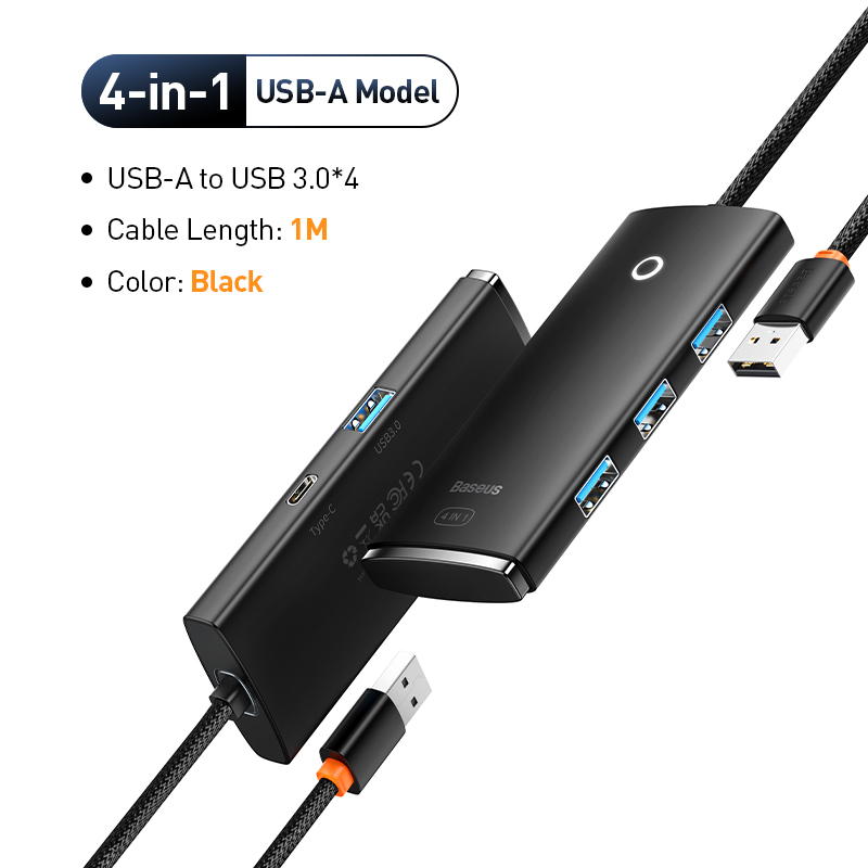 Адаптер-концентратор Baseus с 4 портами USB 3.0