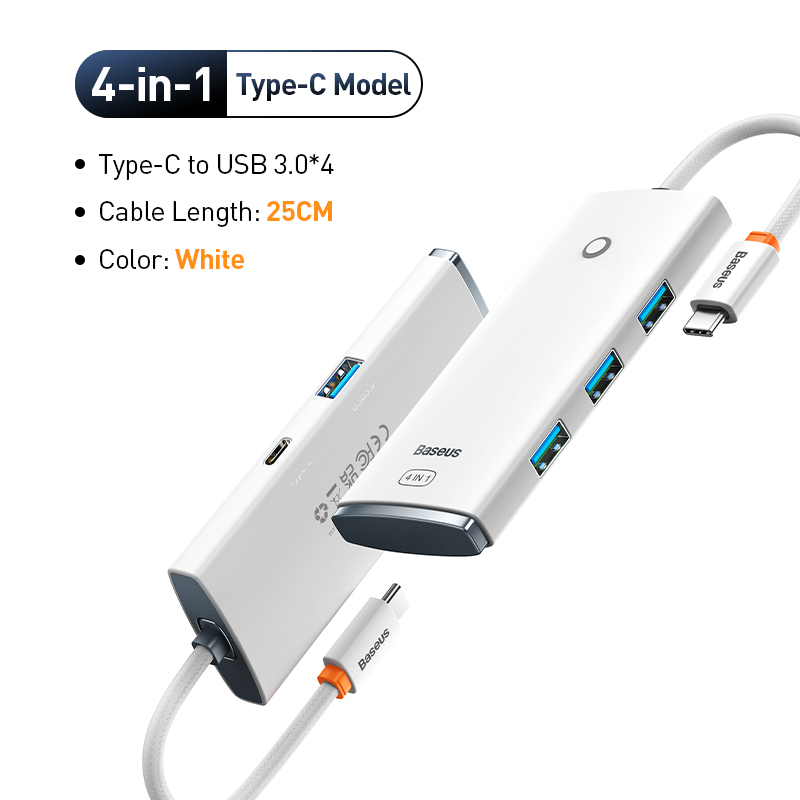 Адаптер-концентратор Baseus с 4 портами USB 3.0