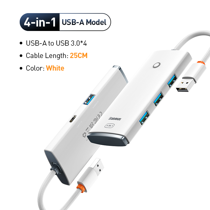 Адаптер-концентратор Baseus с 4 портами USB 3.0