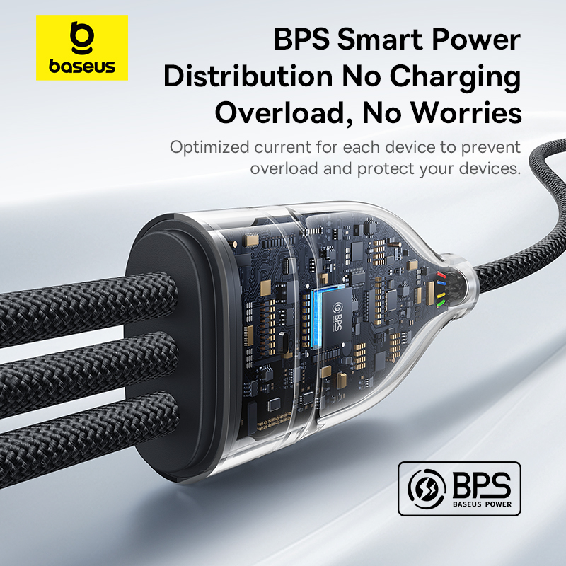 Кабель Baseus 3 в 1 USB-C — быстрая зарядка и передача данных
