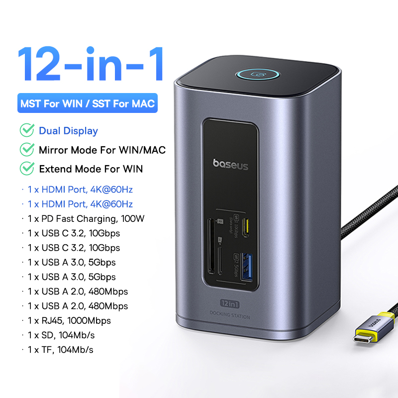 Док-станция Baseus 12-в-1 USB C Hub