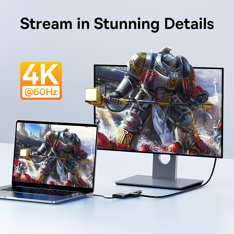 Концентратор Baseus Type-C: адаптер HDMI, USB и Ethernet.
