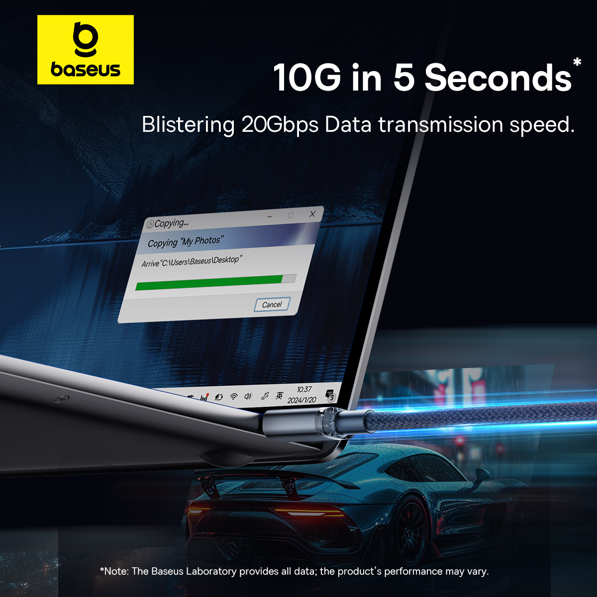Кабель Baseus USB-C: быстрая зарядка, синхронизация данных.