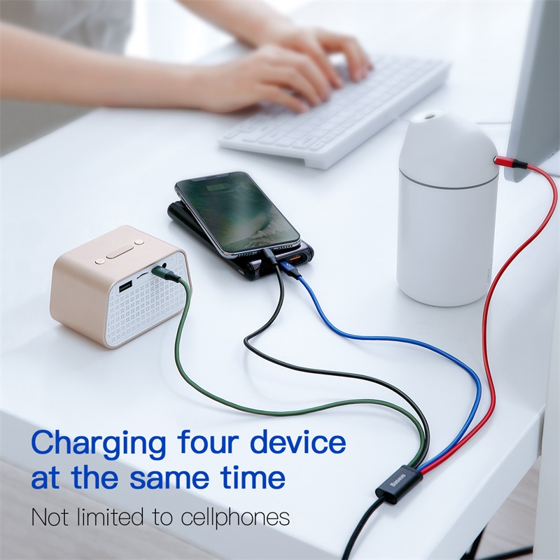 USB-кабель Baseus 4 в 1 — зарядное устройство для iPhone, Android и других устройств.