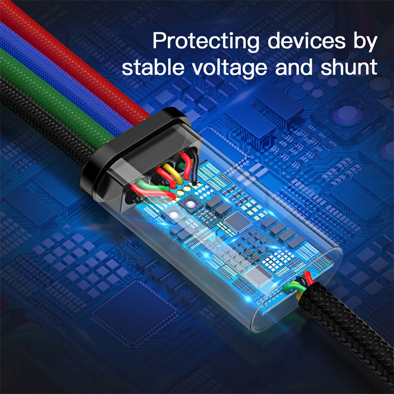 USB-кабель Baseus 4 в 1 — зарядное устройство для iPhone, Android и других устройств.