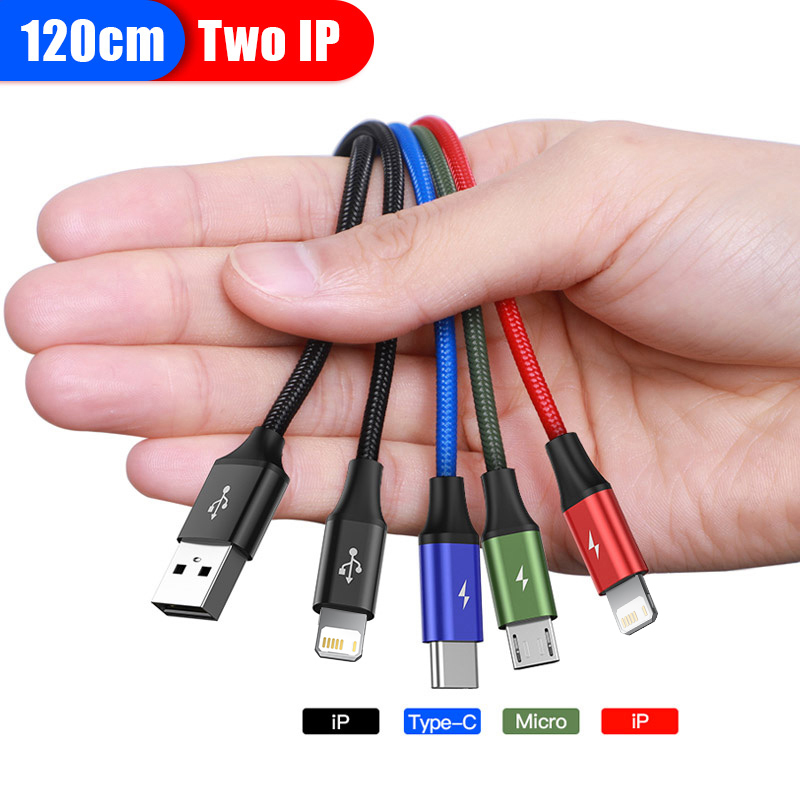 USB-кабель Baseus 4 в 1 — зарядное устройство для iPhone, Android и других устройств.