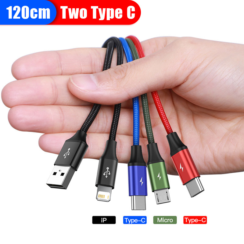 USB-кабель Baseus 4 в 1 — зарядное устройство для iPhone, Android и других устройств.