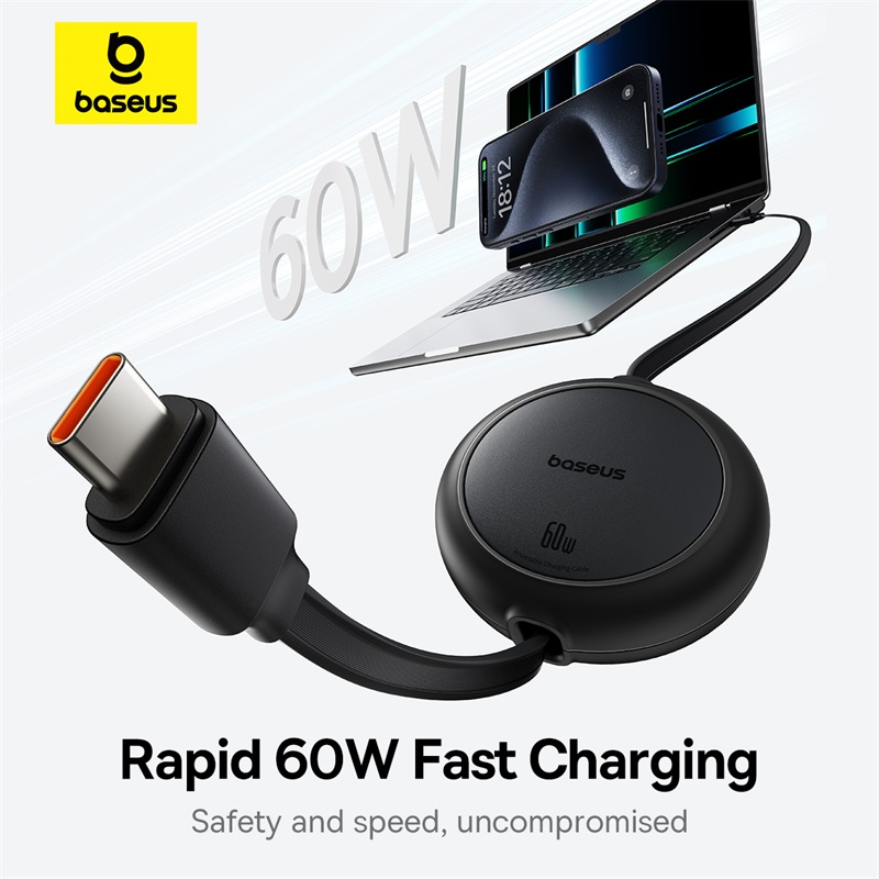 Выдвижной USB-C кабель Baseus - быстрая зарядка