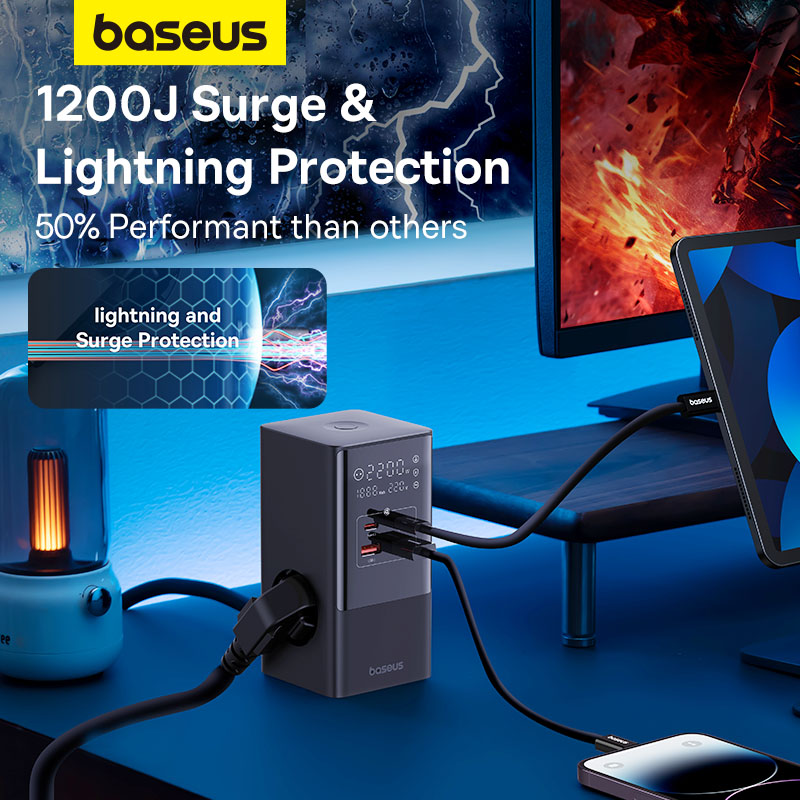 Зарядная станция Baseus 7-в-1 с цифровым дисплеем для быстрой зарядки