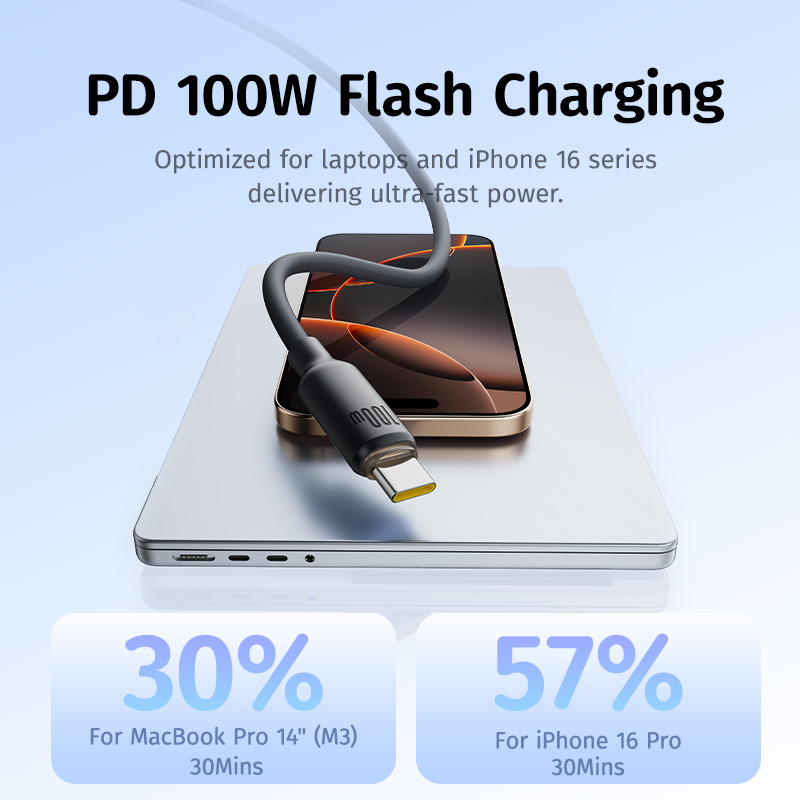 Кабель USB-C из вспененного силикона Baseus </title>