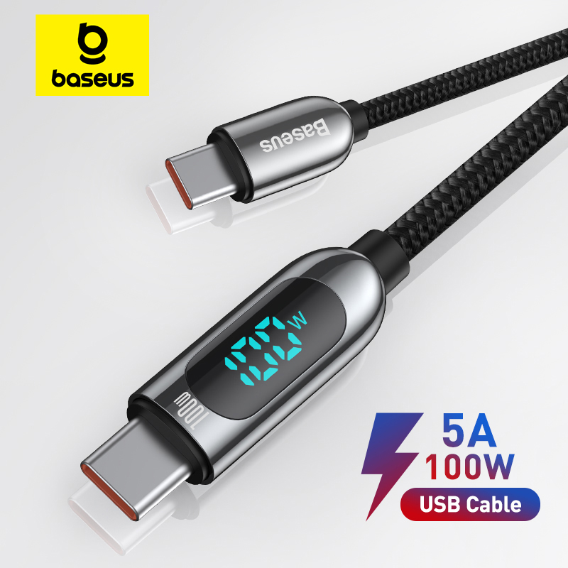Кабель Baseus 100 Вт USB C — C для быстрой зарядки
