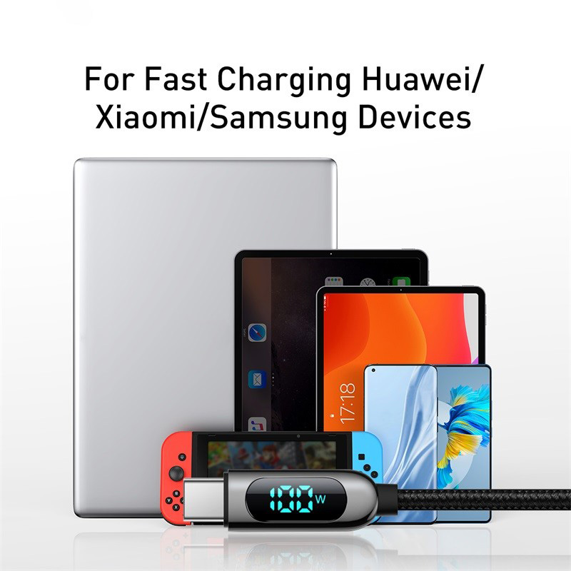 Кабель Baseus 100 Вт USB C — C для быстрой зарядки