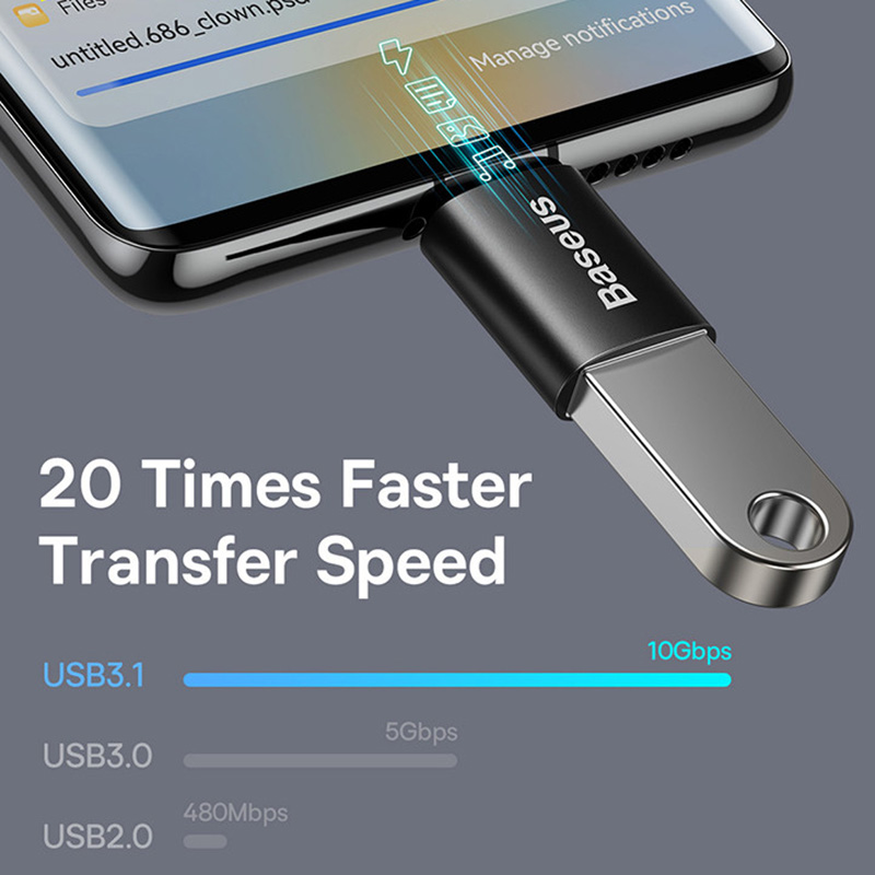 Адаптер Baseus USB 3.1 OTG - Type C на USB