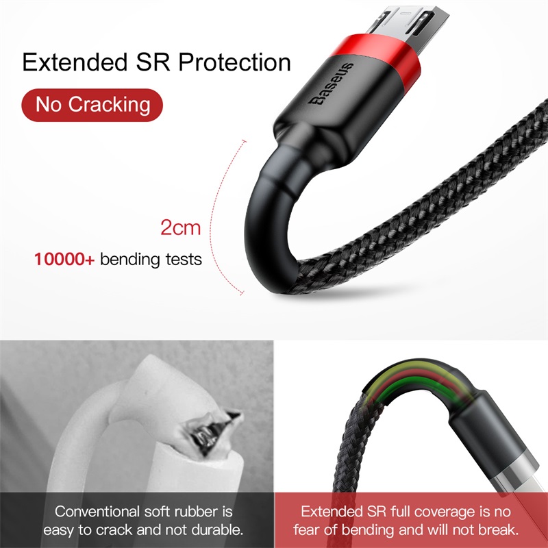 USB-кабель Baseus Micro C — быстрая зарядка 2,4 А