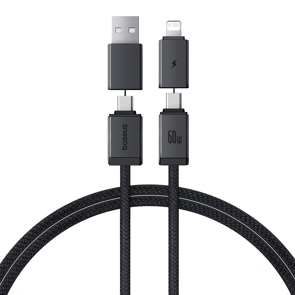 USB-кабель Baseus 4-в-1: быстрая зарядка и синхронизация данных.
