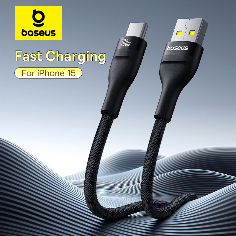 Baseus USB Type C Cable For iPhone 15/15 Pus/15 Pro/15 Pro Max Fast Charging Wire For Huawei Honor Data Cord For Samsung Oneplus