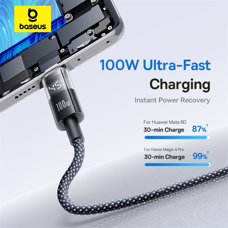 USB-кабель Baseus 100 Вт для Huawei Honor Xiaomi
