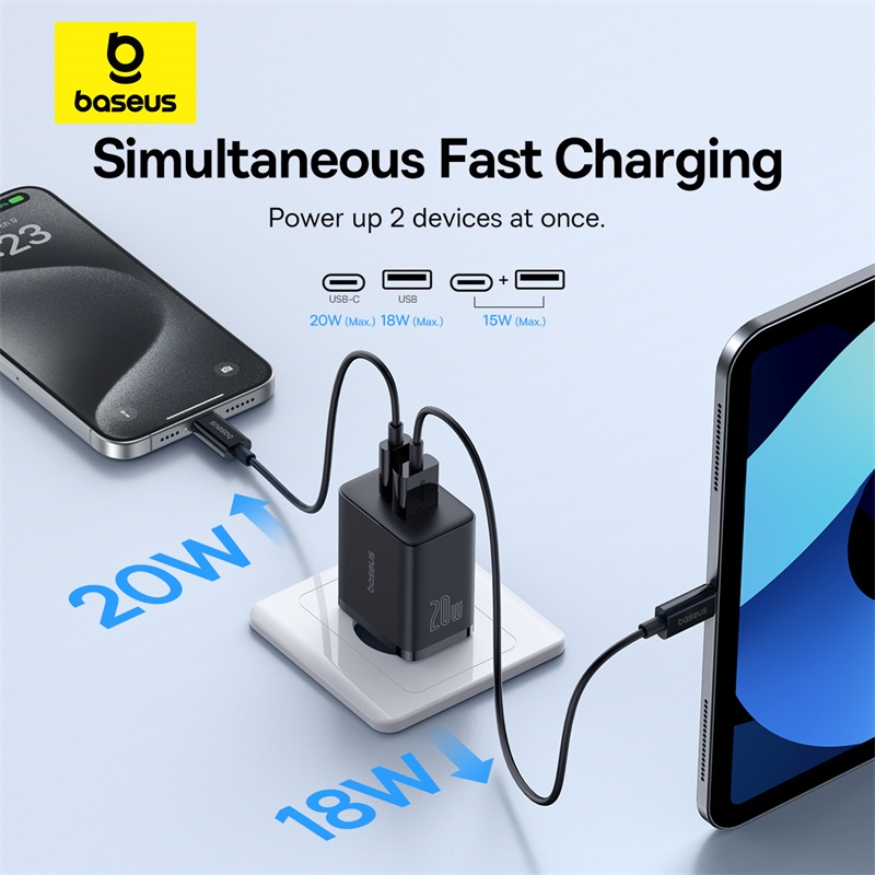 Зарядное устройство Baseus 20 Вт USB — два порта, быстрая зарядка