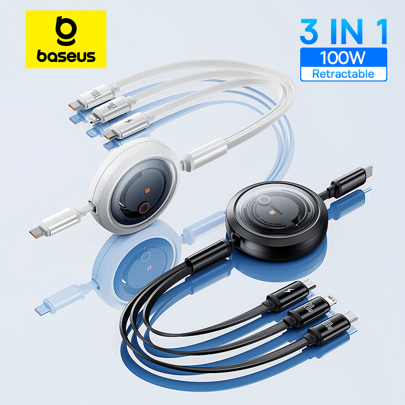 Выдвижной зарядный кабель Baseus USB-C 3-в-1