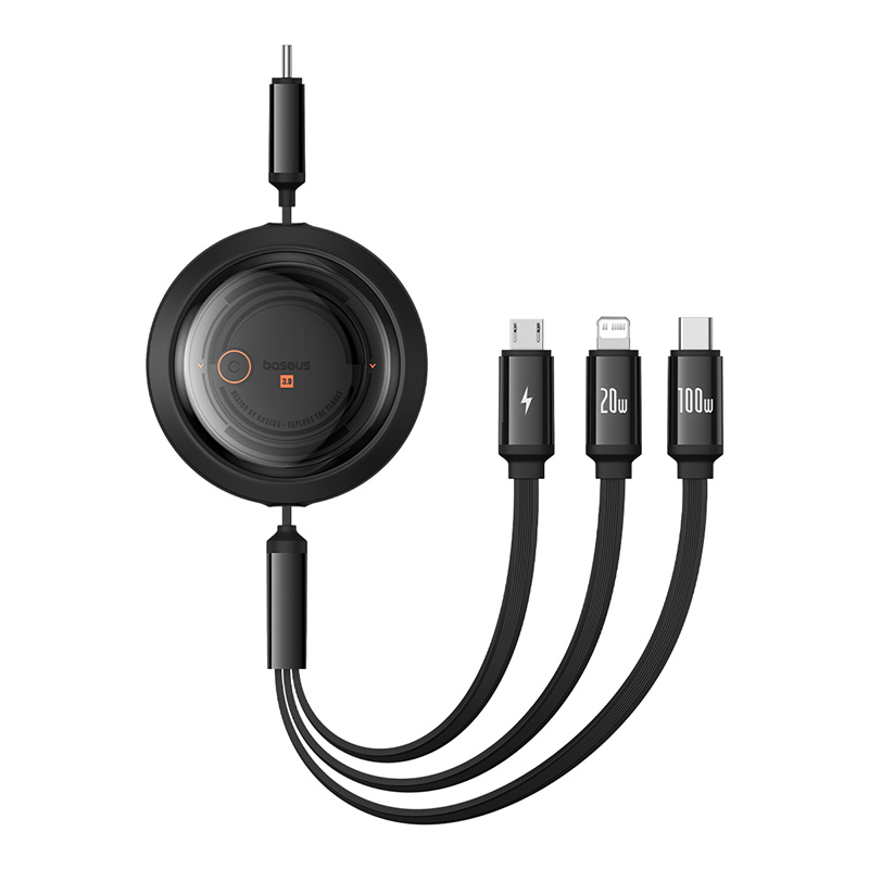 Выдвижной зарядный кабель Baseus USB-C 3-в-1