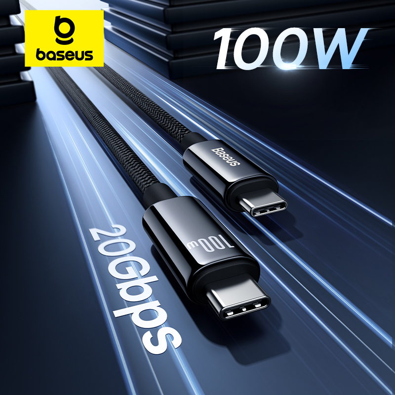 Кабель Baseus 20 Гбит/с USB-C: быстрая зарядка и передача данных.