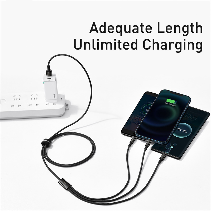 USB-кабель Baseus 3 в 1 для iPhone и Android
