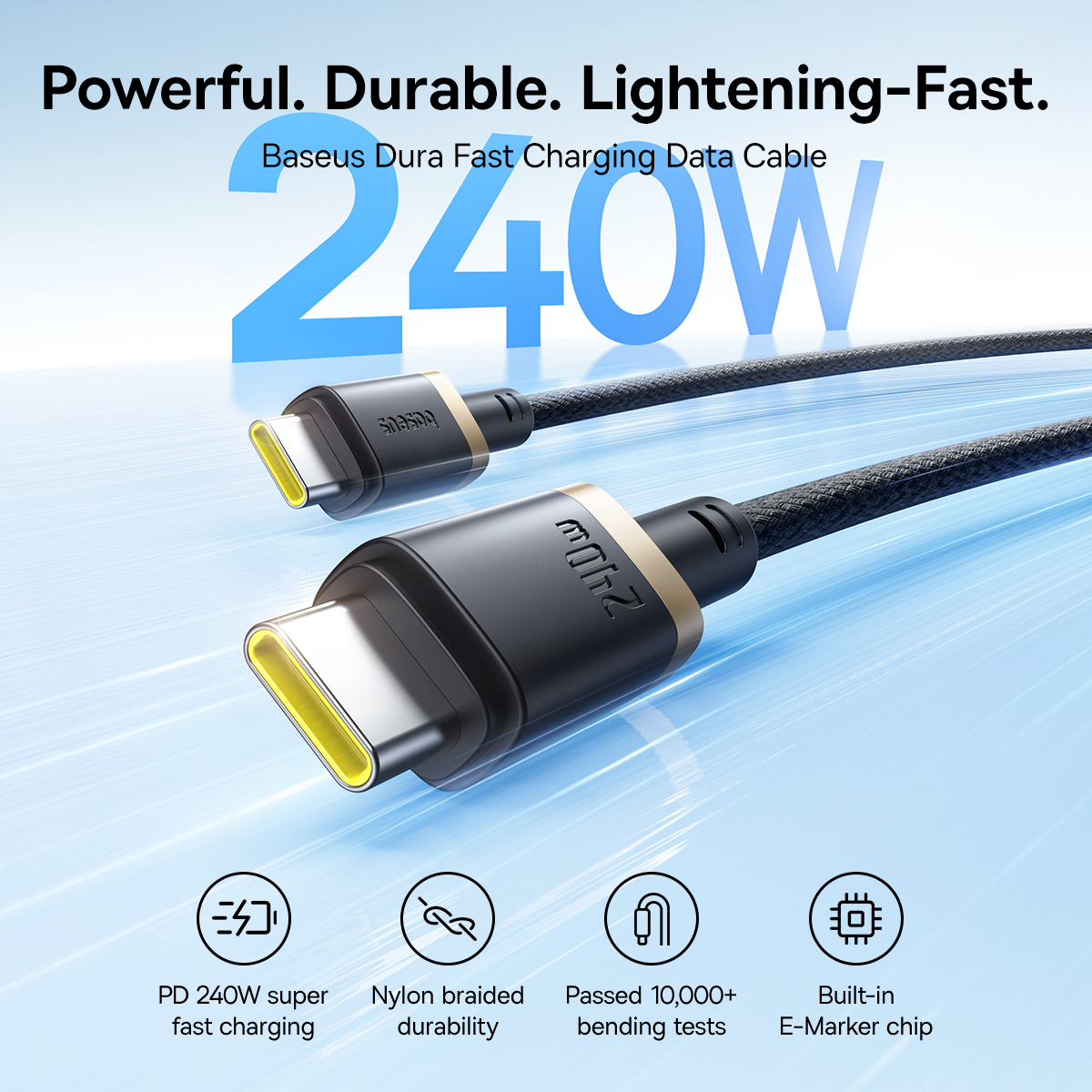 Кабель Baseus 240 Вт USB-C — USB-C