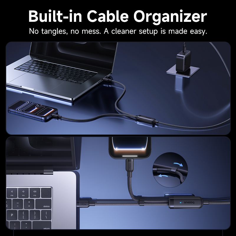 Кабель для быстрой зарядки Baseus 140 Вт - USB-C на два разъема Type-C