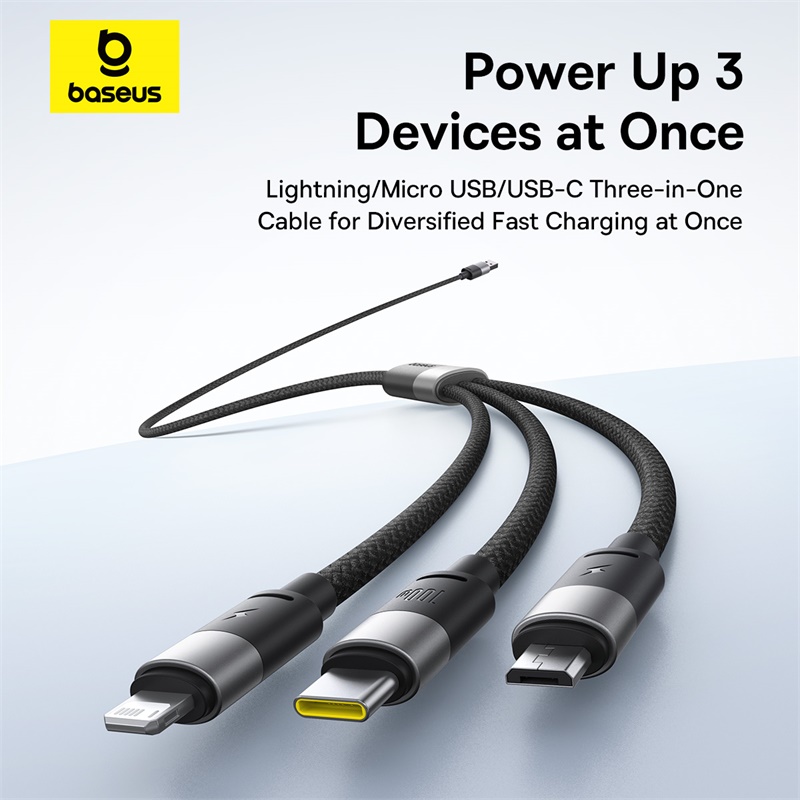 Кабель Baseus 3 в 1 USB C — быстрая зарядка