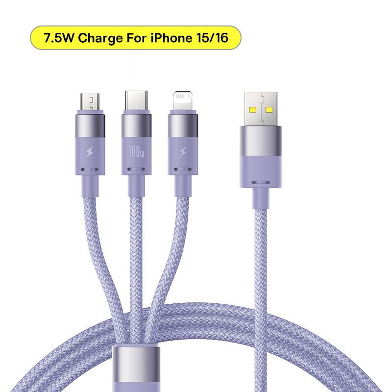 Кабель Baseus 3 в 1 USB C — быстрая зарядка