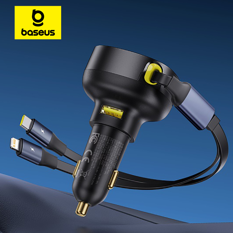 Baseus 60W dvouportová autonabíječka s kabely