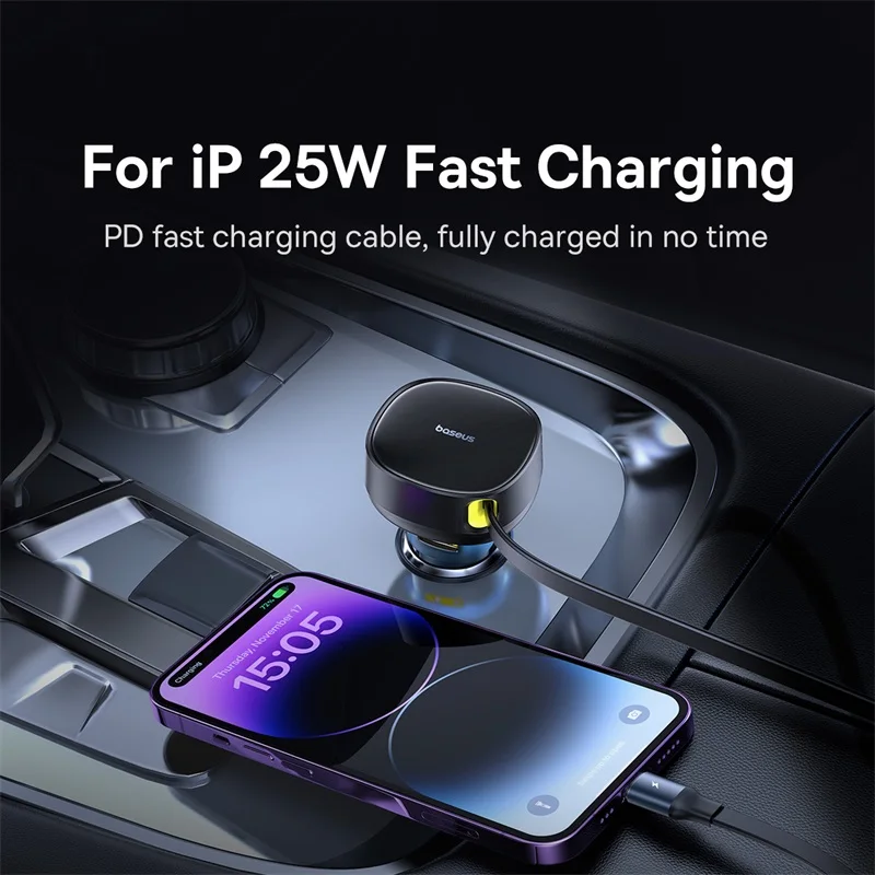 Baseus 60W dvouportová autonabíječka s kabely
