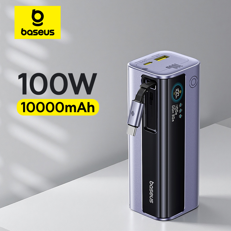 Внешний аккумулятор Baseus EnerGeek 100 Вт с выдвижным кабелем