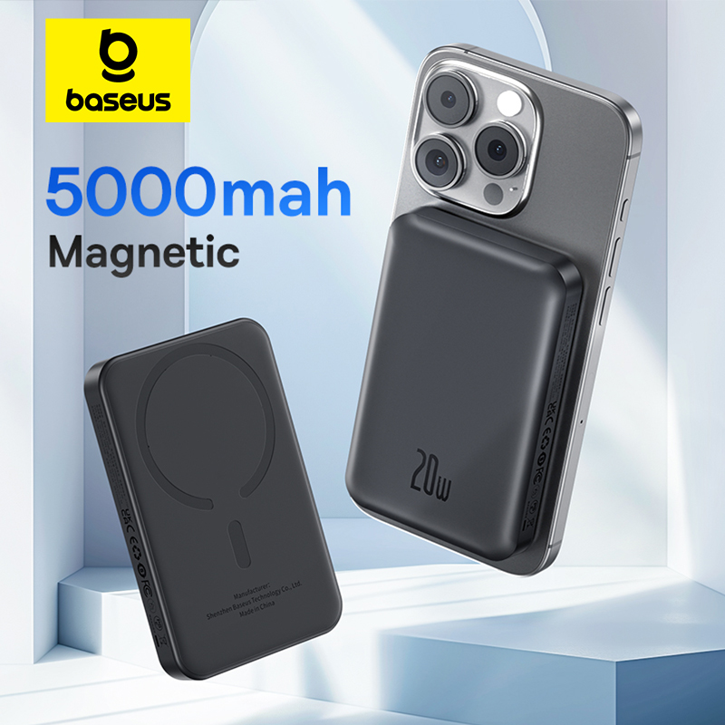 Беспроводной портативный зарядный аккумулятор Baseus Magnetic Mini 5000mAh