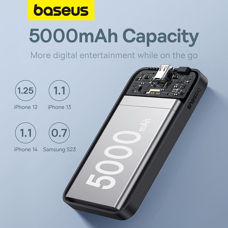 Беспроводной портативный зарядный аккумулятор Baseus Magnetic Mini 5000mAh