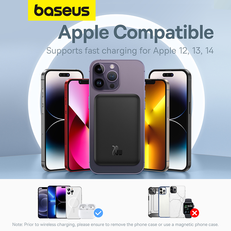 Беспроводной портативный зарядный аккумулятор Baseus Magnetic Mini 5000mAh